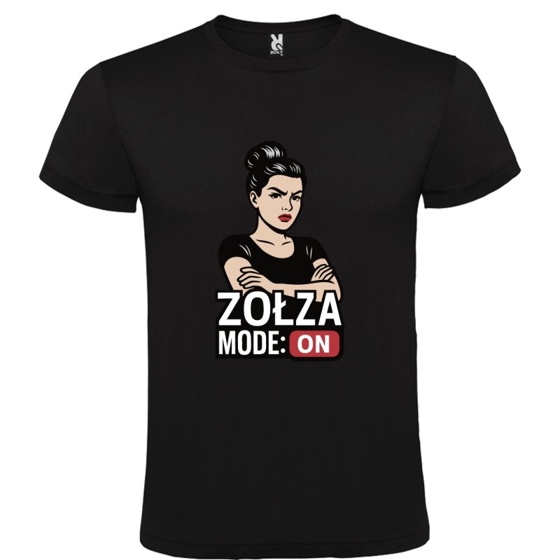 T-shirt koszulka czarna damska z nadrukiem ZOŁZA idealny prezent W8 T-shirt koszulka czarna damska z nadrukiem ZOŁZA idealny prezent W8