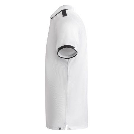 Męska elegancka koszulka polo biała czarne wstawki