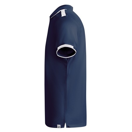 Męska elegancka koszulka polo granatowa białe wstawki