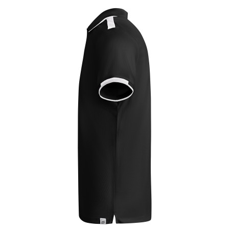 Męska elegancka koszulka polo czarna białe wstawki