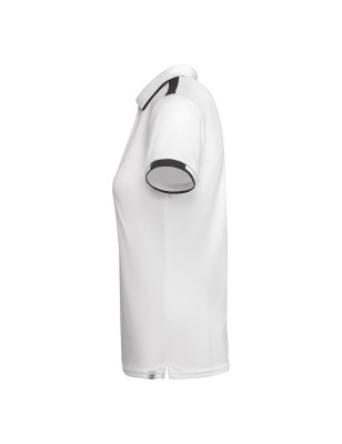 Damska elegancka koszulka polo biała czarne wstawki