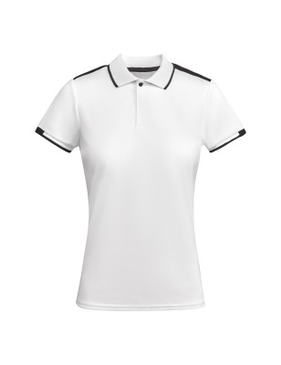 Damska elegancka koszulka polo biała czarne wstawki