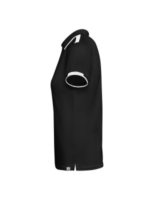 Damska elegancka koszulka polo czarna białe wstawki