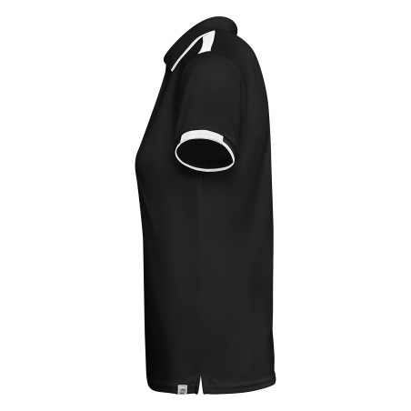 Damska elegancka koszulka polo czarna białe wstawki