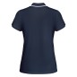 Damska elegancka koszulka polo granatowa białe wstawki Damska elegancka koszulka polo granatowa białe wstawki