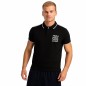 Męska elegancka koszulka polo czarna białe wstawki z twoim nadrukiem