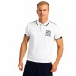 Męska elegancka koszulka polo biała czarne wstawki z twoim nadrukiem