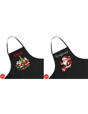 Fartuch kuchenny czarny na boże narodzenie  - WYPRZEDAŻ