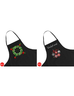 Fartuch kuchenny czarny na boże narodzenie  - WYPRZEDAŻ