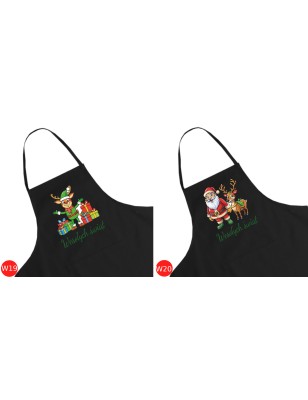 Fartuch kuchenny czarny na boże narodzenie  - WYPRZEDAŻ