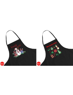 Fartuch kuchenny czarny na boże narodzenie  - WYPRZEDAŻ