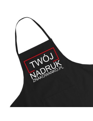 Fartuszek kuchenny czarny z nadrukiem na walentynki idealny prezent W9 - WYPRZEDAŻ