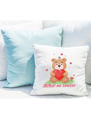 Poszewka na poduszkę z nadrukiem na walentynki idealny prezent W29 - WYPRZEDAŻ