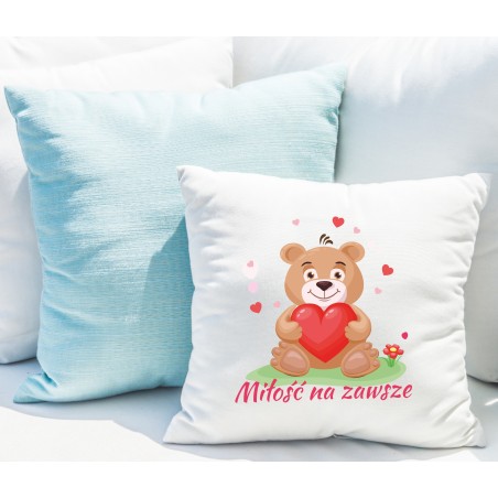 Poszewka na poduszkę z nadrukiem na walentynki idealny prezent W29 - WYPRZEDAŻ