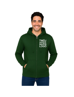 Bluza dresowa na zamek z kapturem męska zielona butelka z twoim nadrukiem