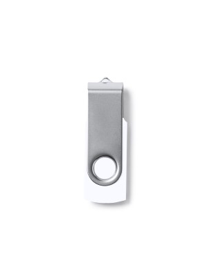 Pendrive 32GB USB 2.0 biały metalowy klips