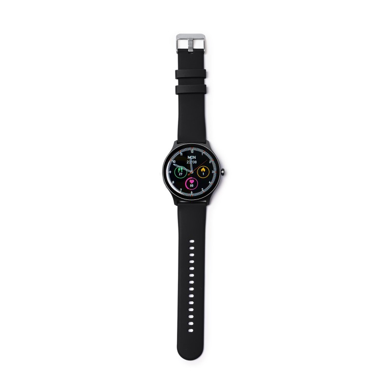 Czarny smartwatch pro wodoodporny wielofunkcyjny