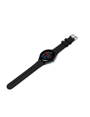 Czarny smartwatch pro wodoodporny wielofunkcyjny