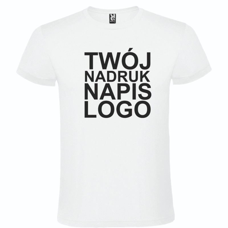 Męska koszulka T-shirt z twoim napisem nadrukiem biała