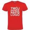 Męska koszulka T-shirt z twoim napisem nadrukiem czerwona