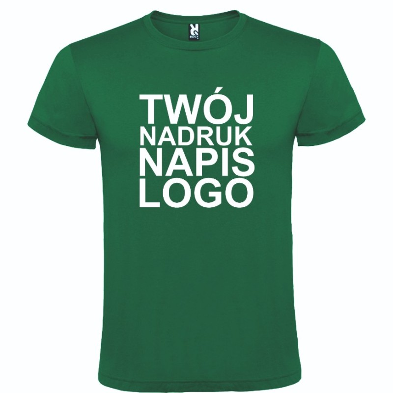 Męska koszulka T-shirt z twoim napisem nadrukiem zielona