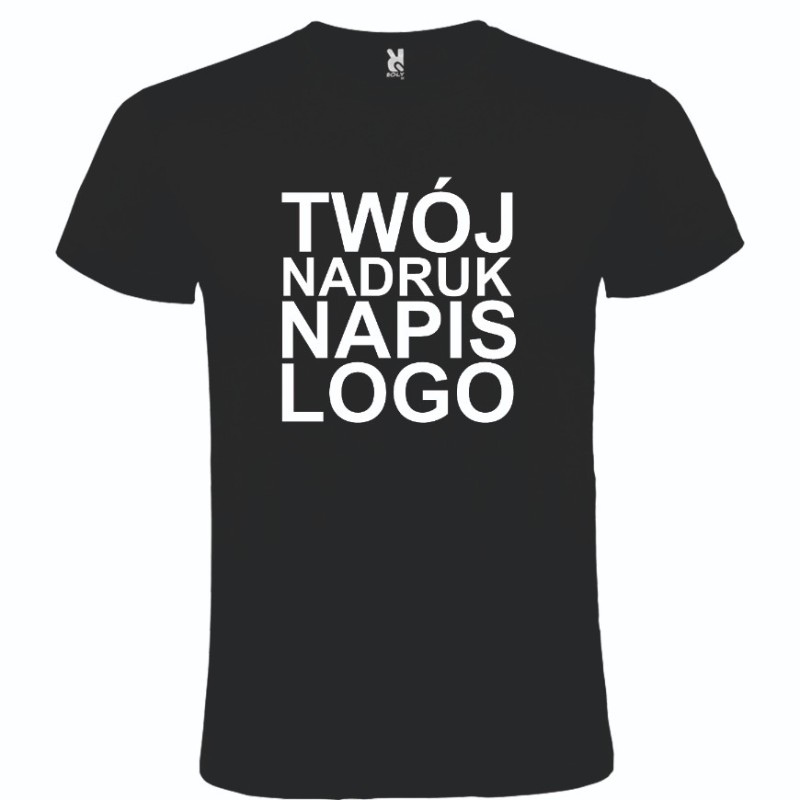 Męska koszulka T-shirt z twoim napisem nadrukiem czarna