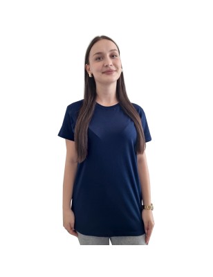 Damska koszulka T-shirt 100% miękka bawełna granatowa