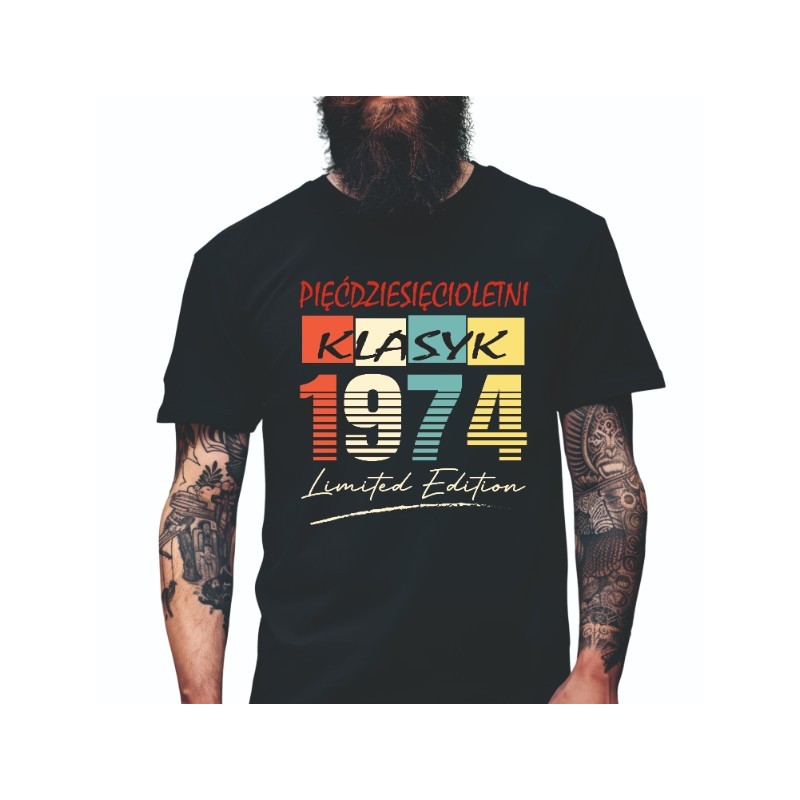 Koszulka Męska Prezent na 40 50 60 urodziny dla faceta T-shirt dla niego W1