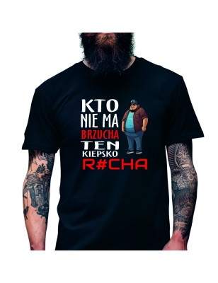 Koszulka Męska Młodzieżowa T-Shirt KTO NIE MA BRZUCHA Bawełna