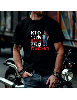 Koszulka Męska Młodzieżowa T-Shirt KTO NIE MA BRZUCHA Bawełna