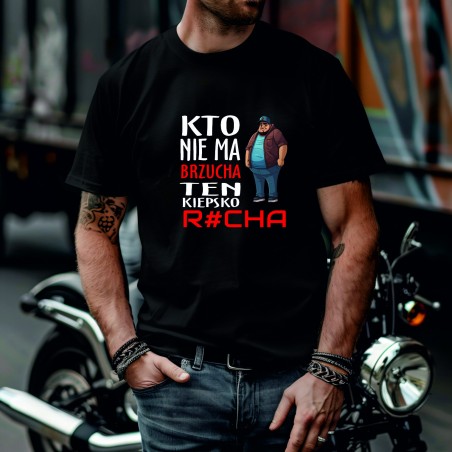 Koszulka Męska Młodzieżowa T-Shirt KTO NIE MA BRZUCHA Bawełna