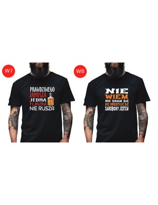 Koszulka Męska Młodzieżowa T-Shirt KTO NIE MA BRZUCHA Bawełna