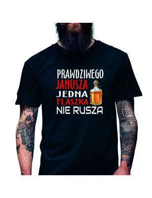 Koszulka Męska Młodzieżowa T-Shirt PRAWDZIWY JANUSZ Bawełna