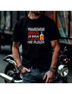 Koszulka Męska Młodzieżowa T-Shirt PRAWDZIWY JANUSZ Bawełna