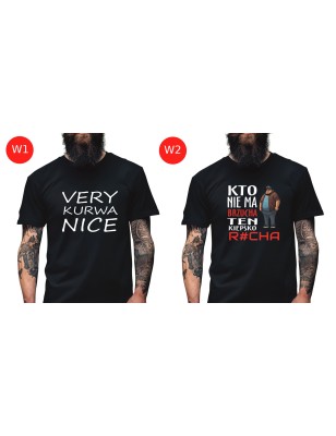 Koszulka Męska Młodzieżowa T-Shirt NIC NIE MUSZĘ Bawełna