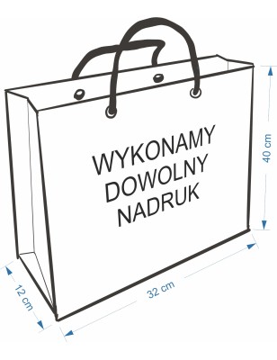 Torba Papierowa biała z Twoim Nadrukiem Logo 40cm/32cm/12/cm