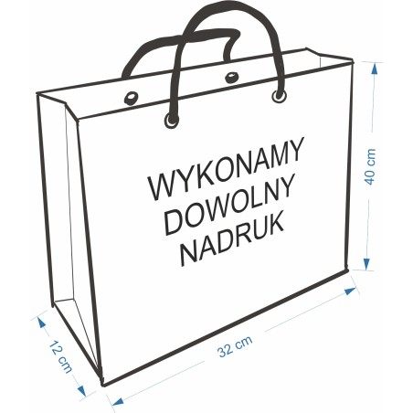 Torba Papierowa czarna z Twoim Nadrukiem Logo 40cm/32cm/12/cm