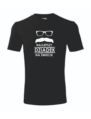 T-shirt męski czarny najlepszy dziadek na świecie roz. S