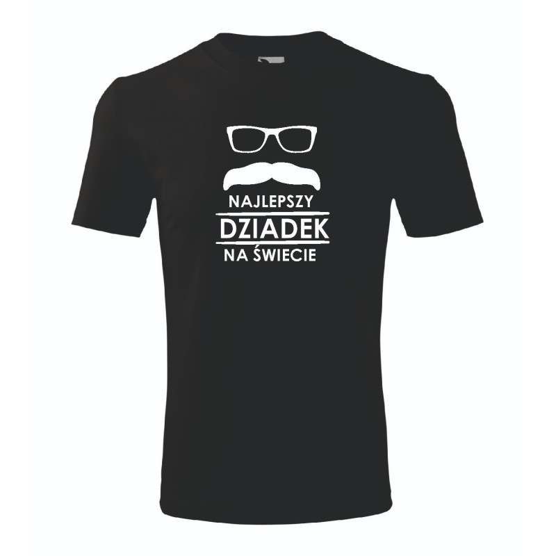 T-shirt męski czarny najlepszy dziadek na świecie roz. S