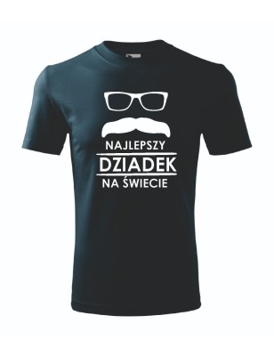 T-shirt męski granat najlepszy dziadek na świecie roz. S