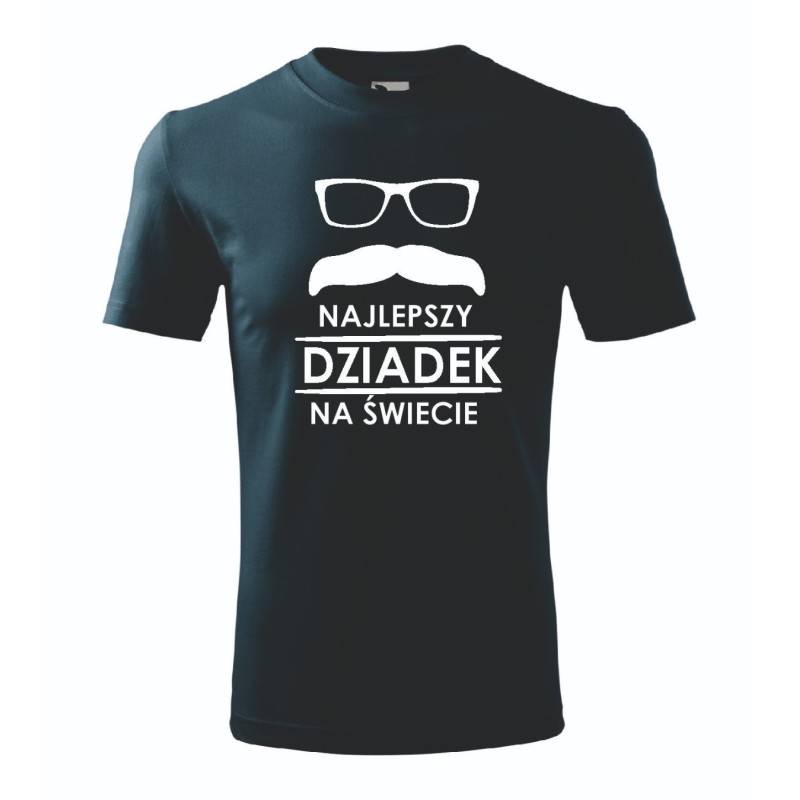 T-shirt męski granat najlepszy dziadek na świecie roz. S