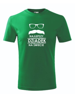 T-shirt męski zielony najlepszy dziadek na świecie roz. S