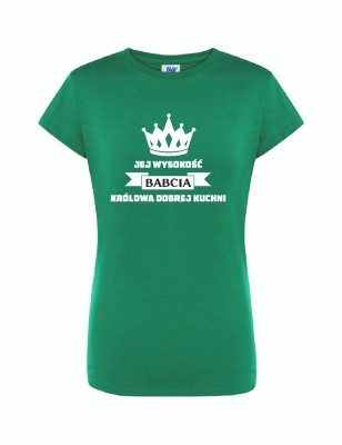 T-shirt damski zielony jej wysokość babcia roz. S