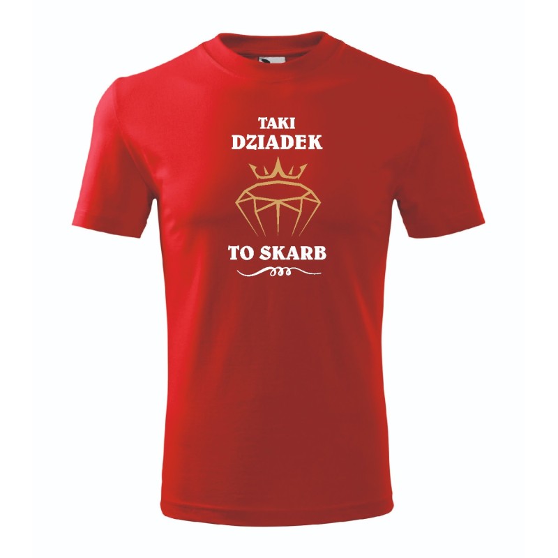 T-shirt męski czerwony taki dziadek to skarb roz. S