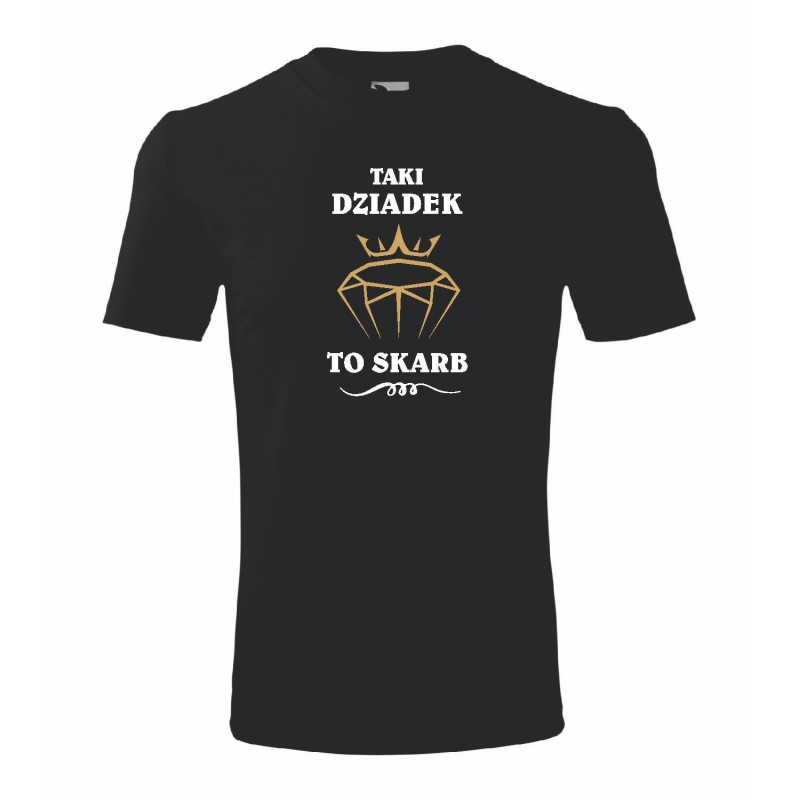 T-shirt męski czarny taki dziadek to skarb roz. S