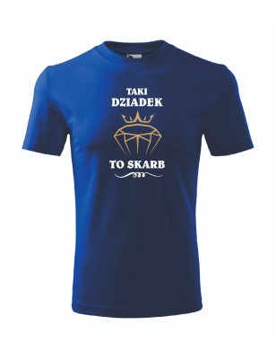 T-shirt męski chabrowy taki dziadek to skarb roz. S