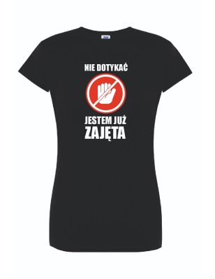 T-shirt damski czarny jestem już zajęta roz. S