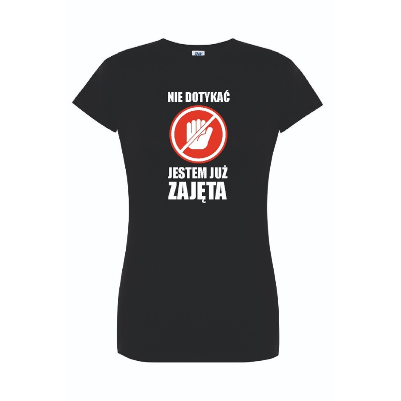 T-shirt damski czarny jestem już zajęta roz. S