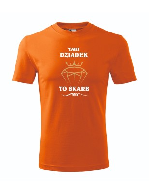 T-shirt męski pomarańcz taki dziadek to skarb roz. S