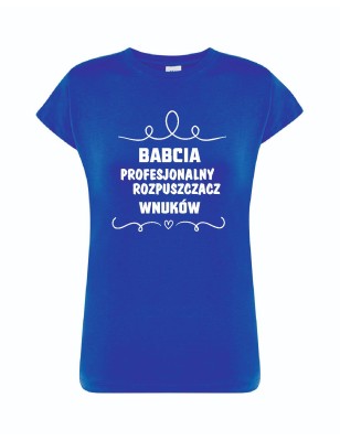 T-shirt damski chabrowy babcia rozpuszcza roz. S